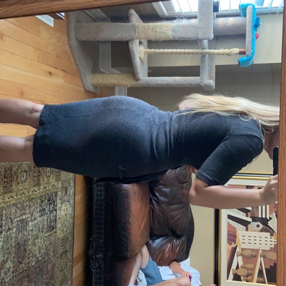 Emporio Armani Grey/black midi dress - Picture 2 of 3